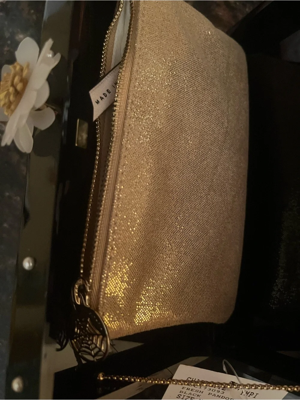 Charlotte Olympia Black pearl studded clutch acrylic new with tag price 1245$